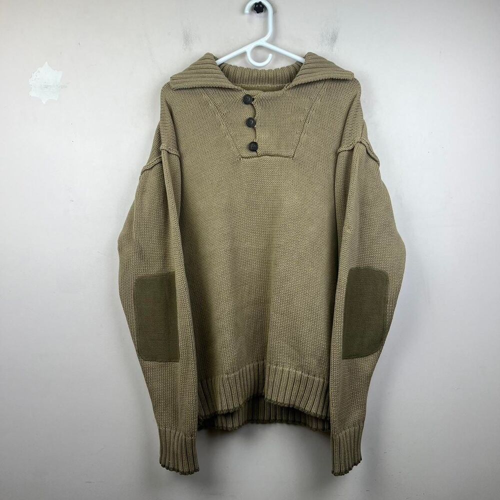 Orvis Three Button Elbow Patched Sweater Size XXL
